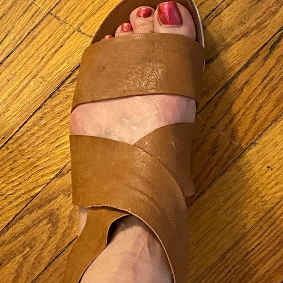 Eileen Fisher Sport Sneaker Sandal 8 Tan Leather - Picture 8 of 8